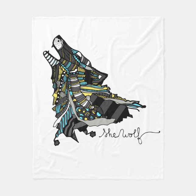 Wolf cover fleece blanket (Front)