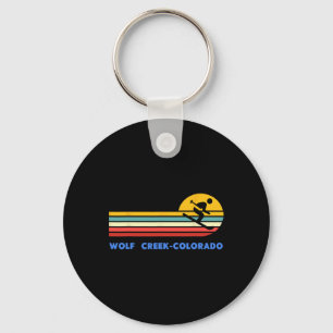 Wolf Creek Colorado Skiing Skier Ski Retro Sunset  Key Ring