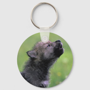 Wolf Cub Howling Key Ring