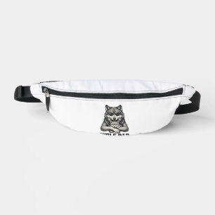 Wolf Dad Vintage Engraving Vector T-Shirt Design_1 Bum Bags