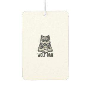 Wolf Dad Vintage Engraving Vector T-Shirt Design_1 Car Air Freshener