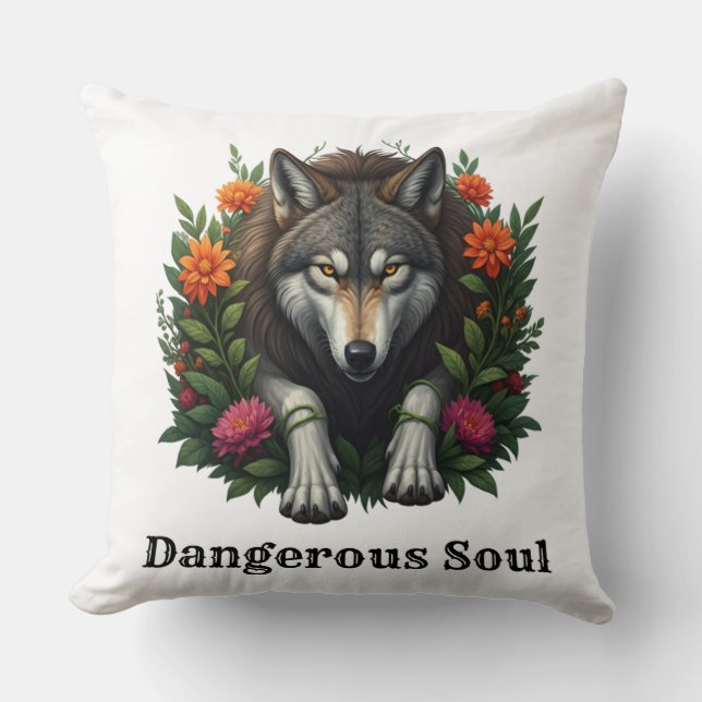 Wolf Dangerous Soul Cushion (Front)