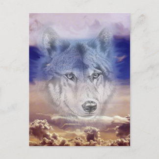 Wolf Dark Clouds Postcard