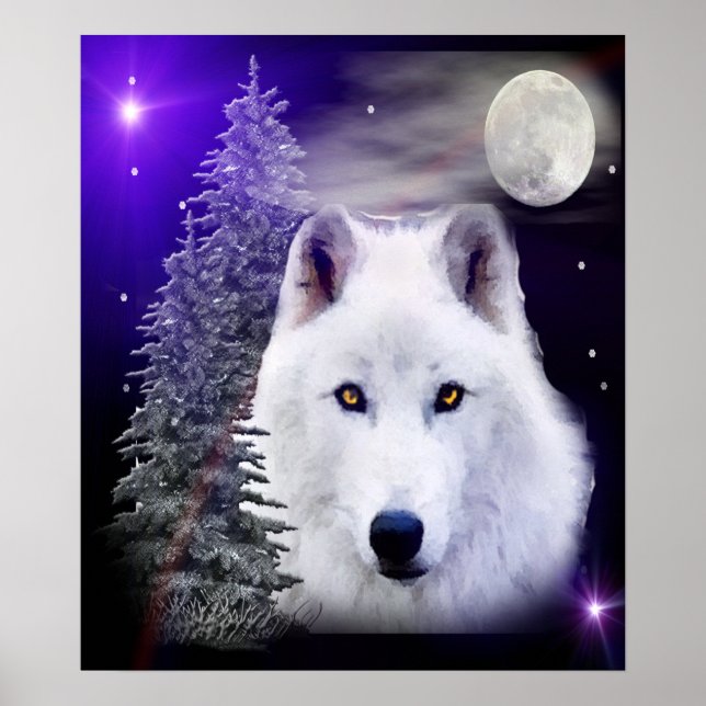 Wolf digital art poster (Front)