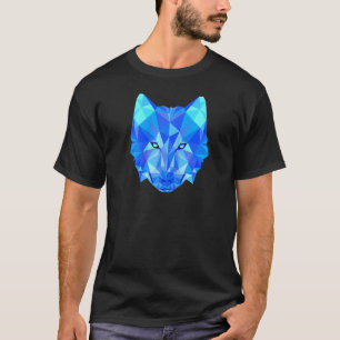 Wolf Dog German Shepherd In Geometric Polygons Ist T-Shirt