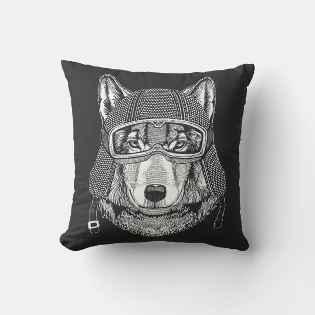 Wolf Dog Motorcycle Rider Cushion (Front)