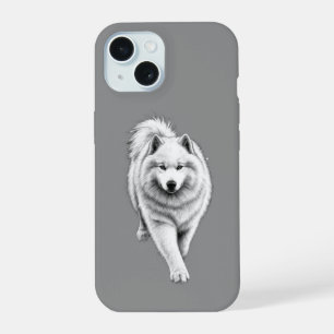 Wolf Dog Phone Case – Black and White Husky Artwor