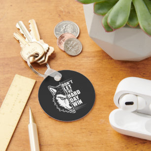 Wolf Don't Let The Hard Day Win Quote Art Key Ring