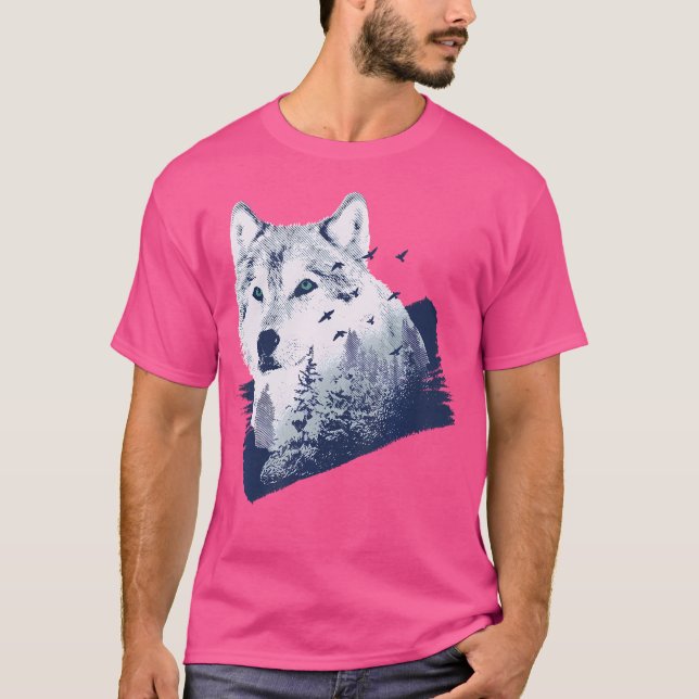 Wolf Double Exposure T-Shirt (Front)