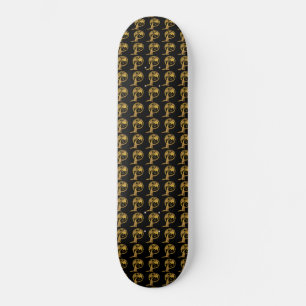 Wolf & Dragon gold black skateboard