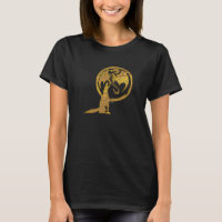 Wolf & Dragon gold black women t-shirt