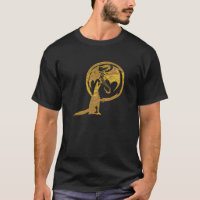 Wolf & Dragon gold men black t-shirt