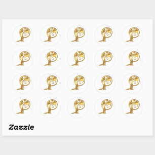 Wolf & Dragon Gold round stickers