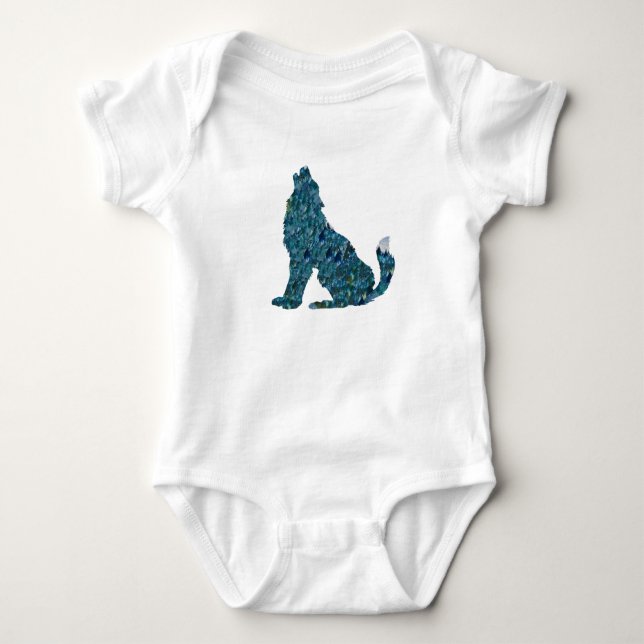 Wolf Drawing Jersey Bodysuit (Front)