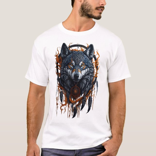Wolf Dream Catcher T-Shirt (Front)