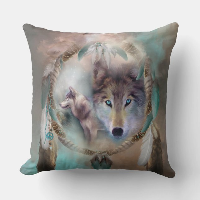 Wolf - Dreams Of Peace Art Decorator Pillow (Front)