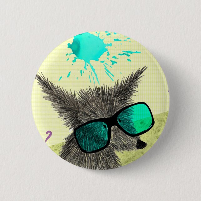 "Wolf Dude" 6 Cm Round Badge (Front)