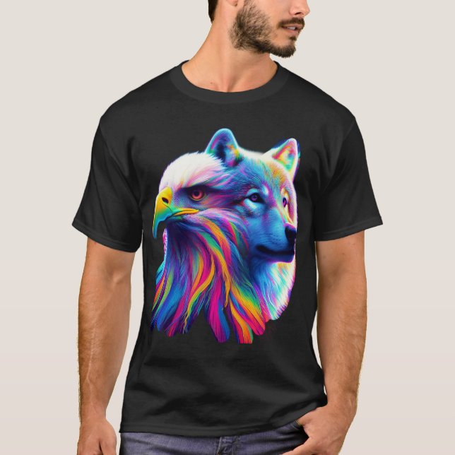 wolf,eagle,portrait T-Shirt (Front)