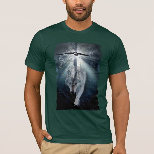 WOLF & EAGLE Wildlife Series T-Shirt (Front)