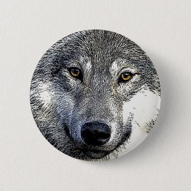 Wolf Eyes Artwork 6 Cm Round Badge (Front)