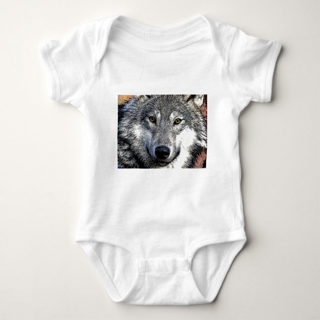 Wolf Eyes Artwork Baby Bodysuit (Front)