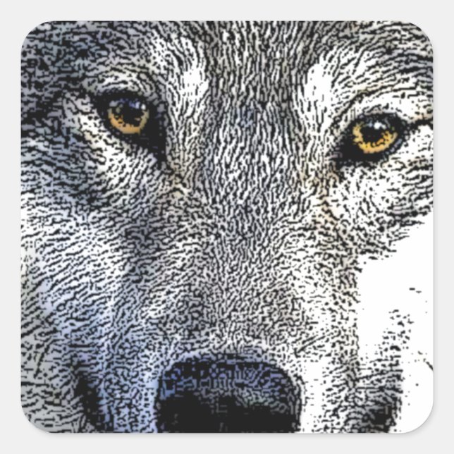 Wolf Eyes Artwork Square Sticker (Front)