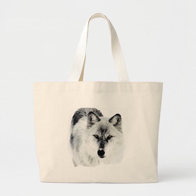 Wolf Eyes Large Tote Bag (Front)