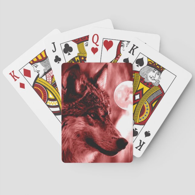 Wolf Eyes & Moon Playing Cards (Back)