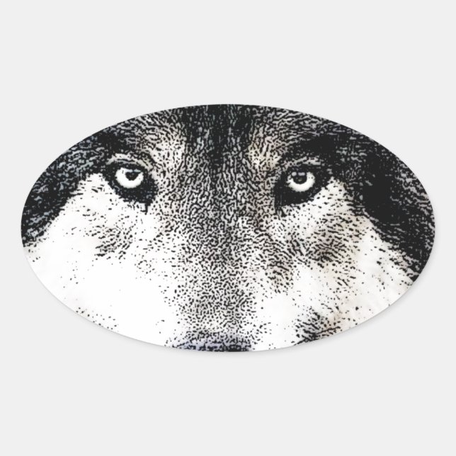 Wolf Eyes Oval Sticker (Front)