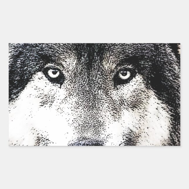 Wolf Eyes Rectangular Sticker (Front)