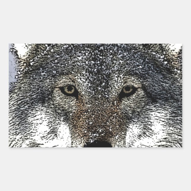 Wolf Eyes Rectangular Sticker (Front)