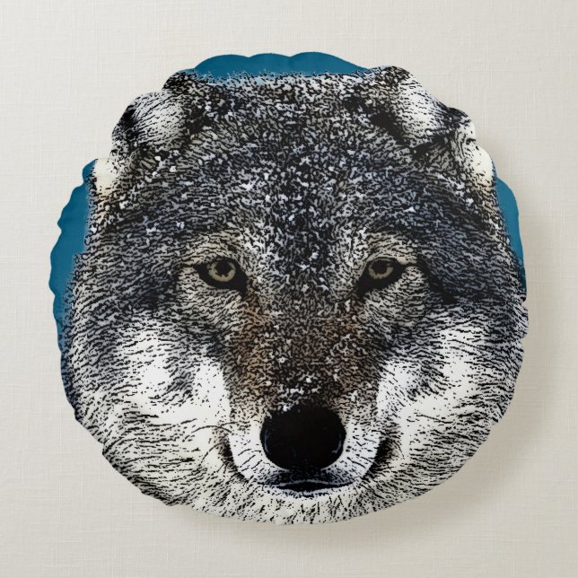 Wolf Eyes Round Cushion (Front)