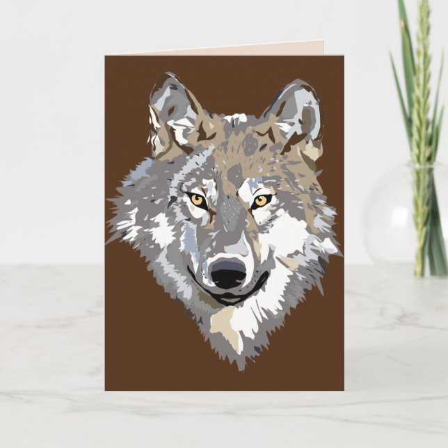 wolf face greeting card (Front)