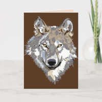 wolf face greeting card
