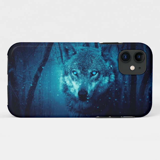 Wolf face in dark fantasy forest Case-Mate iPhone case (Back (Horizontal))