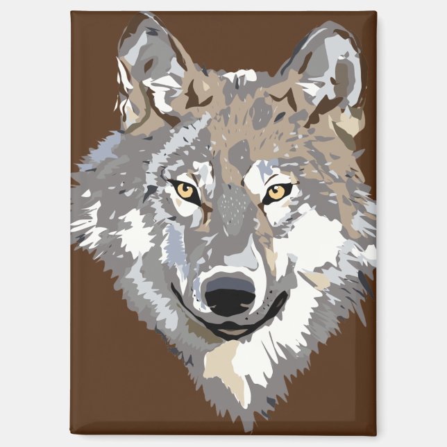 wolf face magnet (Front)
