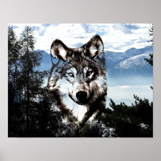 Wolf face poster (Front)