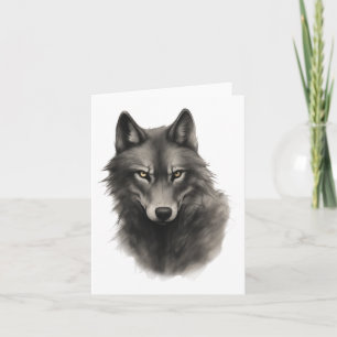 Wolf Face Sticker  Card