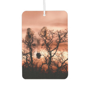 Wolf face totem car air freshener
