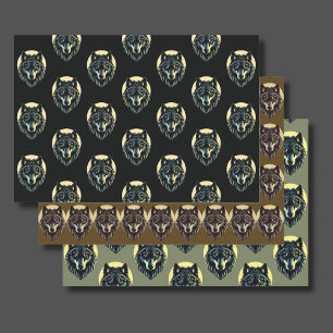 Wolf face warrior fenrir nordic gift wrapping  wrapping paper sheet