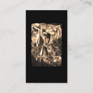 Wolf Family Mountains Moon Wolves Forest Business Card