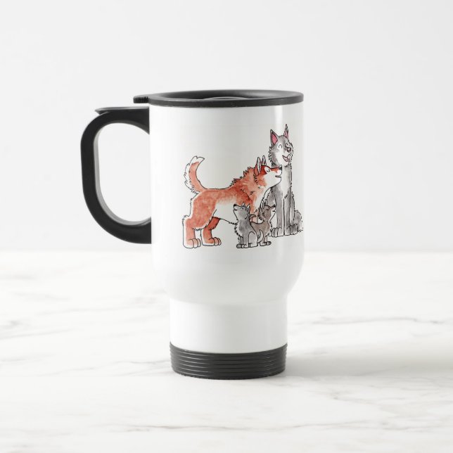 Wolf Family Travel Mug (Left)