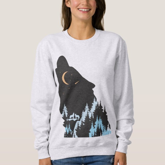 Wolf Fantasy Women Basic Sweatshirt (Front)