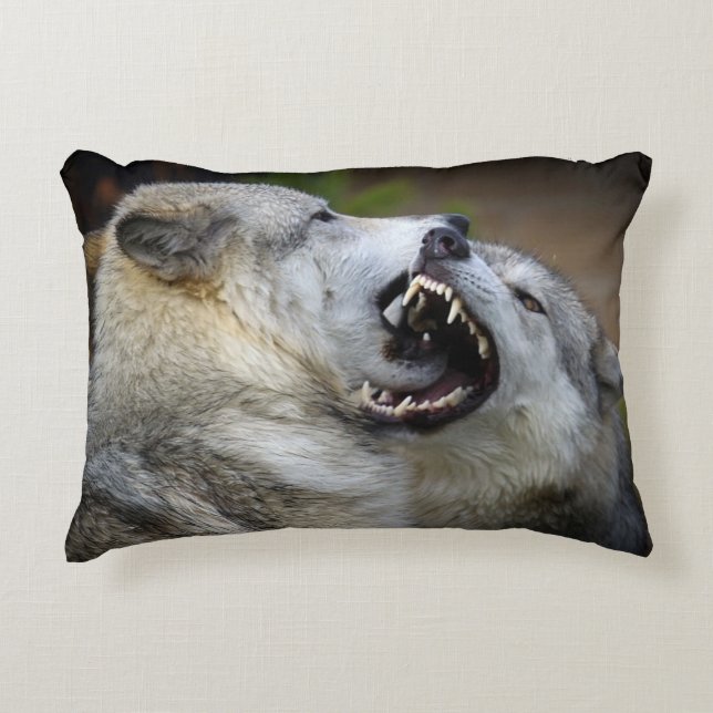 Wolf Fight Decorative Cushion (Front)
