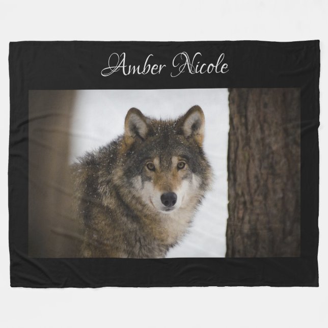 Wolf Fleece Blanket (Front (Horizontal))