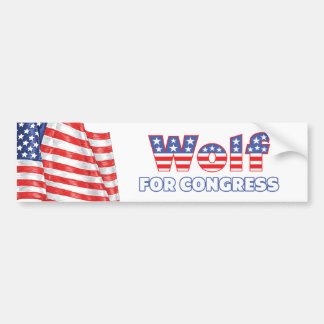 Wolf for Congress Patriotic American Flag Bumper Sticker