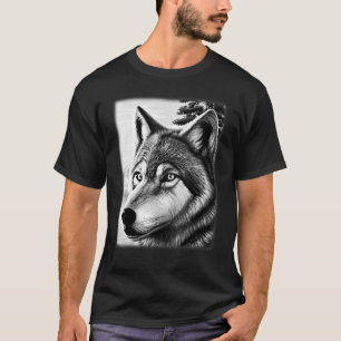 Wolf forest animal print predator motif head wolve T-Shirt