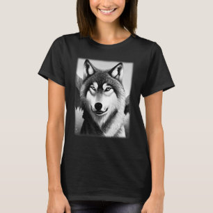 Wolf forest animal print predator motif head wolve T-Shirt
