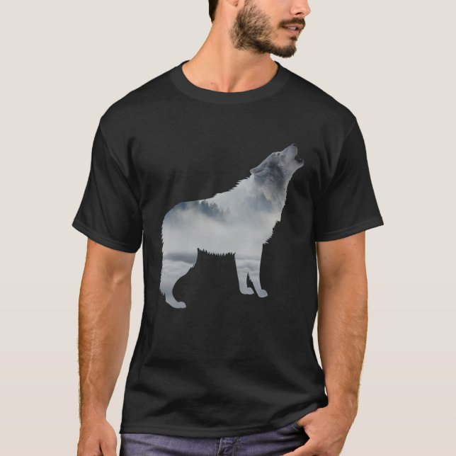 Wolf Forest Nebula Mystic Natural T-Shirt (Front)