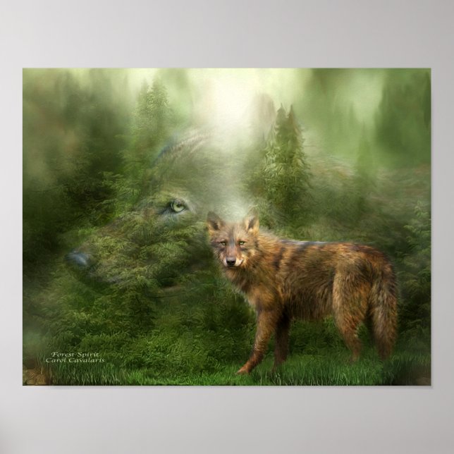 Wolf - Forest Spirit Art Poster/Print Poster (Front)